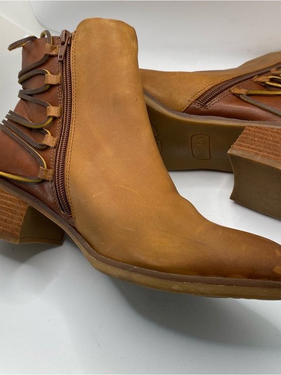 Kork-Ease Shoes - Korks Belaya Ankle Booties Cognac Brown Women's 11M Lace Up Western Boho Chic